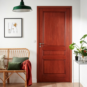 Puerta Interior Moderna de Madera Sólida Golden Aero, Acabado Rojo, Diseño de Panel Decorativo, Operación Manual GA-05S, para Dormitorio, Apartamento, Villa - Product Image 4