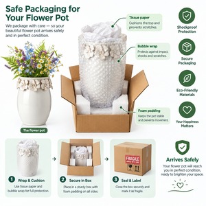 Jarrón de Cerámica Blanco con Relieve Floral, Estilo Bohemio, Decoración de Mesa, Soporte para Arreglos Florales Hecho a Mano - Product Image 4