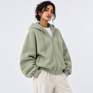 Premium <b>Women</b> Zip Up <b>Hoodie</b> Crafted with Cozy Fleece Offers Relaxed Fit <b>Soft</b> Feel <b>Women</b> Zip Up <b>Hoodie</b> with Pocket for Daily Wear - Product Image 3