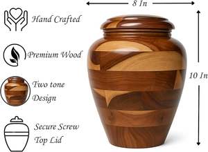 Urna de cremación de madera, urna de madera para cenizas, urna de madera hecha a mano, urna funeraria de madera, urna conmemorativa de madera - Product Image 2