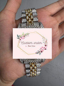 Men's Customized Moissanite Automatic Watch Pointer Dial Display Stainless Steel Two Tone Plating Diamond Watch - Product Image 5