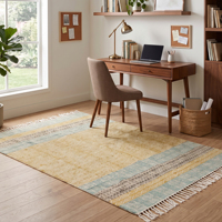 Natural Cotton Area Rug Soft Washable Carpet Bohemian Modern Home Decoration Designer Handmade Anti-Slip Eco-Friendly PET