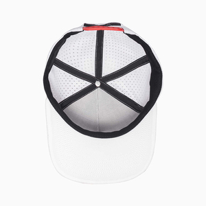หมวกแก๊ปแบบ Snapback สีขาว ตาข่าย ระบายอากาศได้ดี ปรับขนาดได้ เหมาะสำหรับผู้ใหญ่ ใส่ได้ทั้งชายและหญิง 6 แผง สวมใส่สบายๆ ในฤดูใบไม้ผลิและฤดูร้อน - Product Image 2