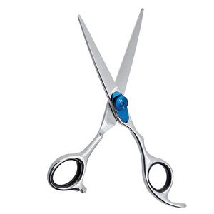 Ciseaux de barbier professionnels droits et tranchants, polissage miroir, acier inoxydable allemand, coupe de cheveux, vis réglable, repose-doigts - Product Image 1