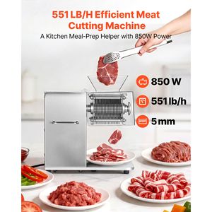 Trancheuse à viande commerciale 850W, lame en acier inoxydable robuste, coupe de 5 mm pour viande désossée et légumes tendres - Product Image 2