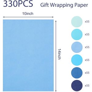 Carta Velina Blu 330 Fogli 14x10 Pollici, Materiali per Fai da Te e Artigianato, per Confezioni Regalo, Festività, Compleanni e Feste - Product Image 3