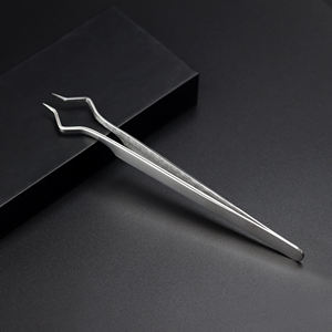 Pince à cils personnalisée avec logo, en acier inoxydable arc-en-ciel, à pointe incurvée de précision, outils d'extension de fibres - Product Image 4