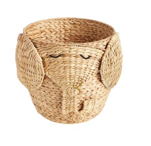 Cesta de Almacenamiento de Jacinto de Agua con Forma de Elefante Adorable, Contenedor Organizador de Juguetes Tejido con Forma de Animal para Habitación Infantil - Product Image 4