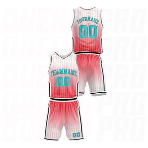 Ensembles de maillots de basket-ball personnalisés en polyester respirant, dégradé vert-bleu et rouge clair, avec logo imprimé, vente en gros - Product Image 3