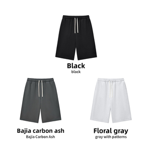 Pantalon mi-long tricoté épais pour homme, style américain, doublé polaire 350G, avec cordon de serrage, coupe ample et fluide, idéal pour l'automne - Product Image 4