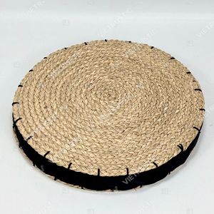 Coussin de sol et coussin de siège ronds en jonc de mer naturel, design japonais moderne - Product Image 4
