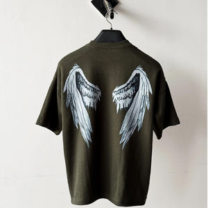 Camisetas Unisex Casuales de Hip Hop con Estampado Gráfico de Alas de Ángel, 100% Algodón, de Secado Rápido y Transpirables para Hombre, Camisetas Modernas al por Mayor - Product Image 1