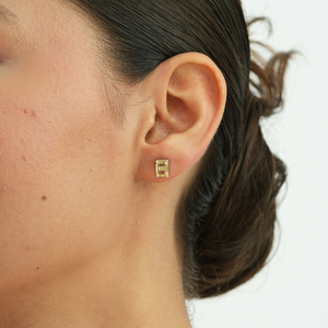 Stunning Minimalist Design 925 <b>Sterling</b> <b>Silver</b> Octagon Cut Natural Citrine Gemstone Fine <b>Stud</b> Earrings For Women - Product Image 2