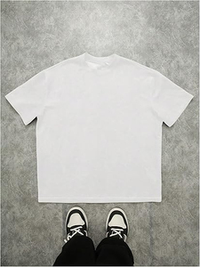 เสื้อยืดทรงบ็อกซี่ผู้ชาย ผ้าฝ้าย 100% 180 กรัม แบบเรียบง่าย สวมใส่สบาย สไตล์สตรีทแวร์ เสื้อยืดฤดูร้อน - Product Image 2