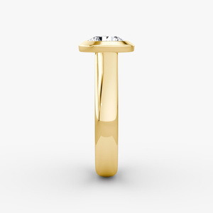 Bague solitaire en diamant de laboratoire, taille brillant ronde, sertie clos - Product Image 3