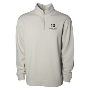 Unisex Midweight Pigment Dye Quarter Zip Pullover Cotton Sweatshirt Casual Hoodie Top Vintage Wash Custom Logo OEM Wholesale - Product Image 1