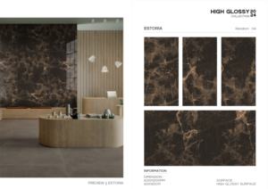 Azulejos de porcelana modernos con superficie de alto brillo, tamaño 60x120cm, 600x1200mm, 24x48, para un diseño elegante de paredes y suelos interiores. - Product Image 3