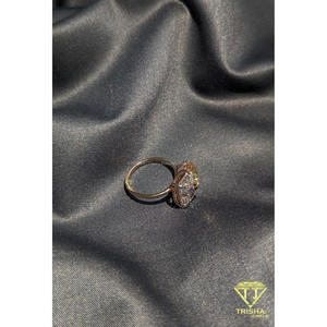 Anillo Exclusivo de Plata de Ley 925 con Diamante Moissanite VVS con Corte Pera y Princesa de Trisha Jewels - Product Image 2