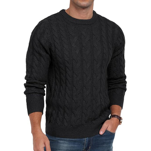 Pull Ras du Cou Classique pour Homme en Coton Doux Tricoté – Essentiel Décontracté pour l'Hiver, Anti-Boulochage, avec Logo Frontal - Product Image 4