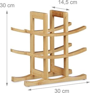 Support à vin en bois naturel pour comptoir, 3 niveaux, courbé, pour bouteilles, présentoir, rangement, organisateur, pour la maison, bar, restaurant, vente en gros - Product Image 6