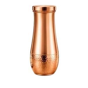 ขวดน้ำทองแดงพร้อมฝาปิด พกพาสะดวกสำหรับการเดินทาง ดีไซน์มินิมอล - Product Image 2