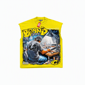 Camiseta sin mangas para hombre, cuello redondo, algodón, diseño estampado de grafiti, para todas las estaciones, corte regular, estilo pullover - Product Image 4
