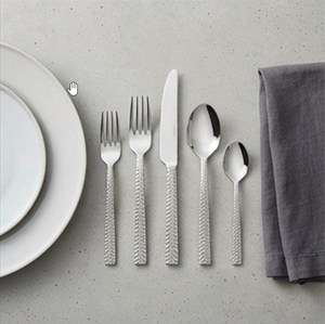 Ensemble de couverts en acier inoxydable de haute qualité, design minimaliste, finition miroir, passe au lave-vaisselle, vaisselle de mariage - Product Image 3