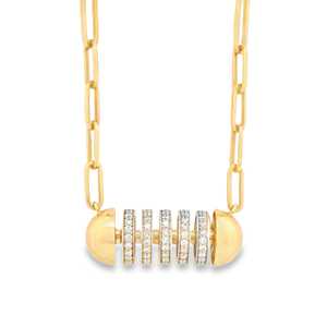 OEM Ready 14K Gold Diamond Spine Bar <b>Necklace</b> Lab Grown Pave <b>Rings</b> Paperclip Chain Capsule Modern Designer Fine Jewelry Bulk - Product Image 5