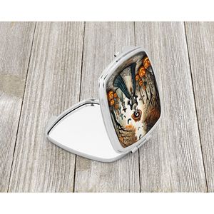 La Catrina esqueleto espeluznante Halloween compacto espejo de maquillaje portátil plegable diseño de mano mujeres niñas viaje decoración del hogar - Product Image 2