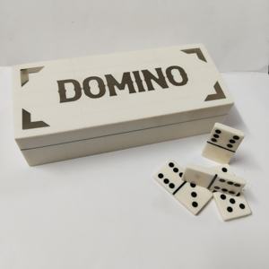 Caja de Juego de Dominó Gris de Alta Gama con Incrustaciones Doradas, Almacenamiento Elegante, Decoración de Mesa para Reuniones Familiares - Product Image 4