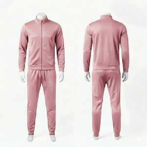 Ensemble de survêtement pour homme, veste à capuche violette à manches longues avec fermeture éclair, pantalon de jogging, vêtements de sport décontractés, couleur unie, tenue en deux pièces - Product Image 6