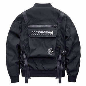 Men's <b>Techwear</b> <b>Jacket</b> Tactical Multi-Pocket Bomber Streetwear Windbreaker Cargo Hip Hop Functional Punk Style Utility Outwear - Product Image 3