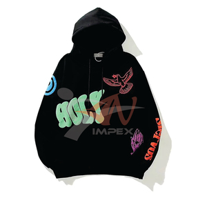 Sweat à capuche en chenille pour hommes, personnalisé, avec logo 3D, broderie et lettres surdimensionnées, en tissu chenille, vente en gros OEM - Product Image 4