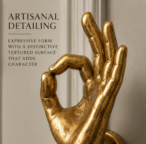 Tirador de Puerta con Diseño de Gestos Manuales, Acabado en Tono Dorado, Tirador Decorativo Artístico para Gabinetes, Herraje Texturizado para Muebles de Interiores de Lujo - Product Image 5