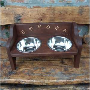 Gamelle pour chien en bois de style rustique, produit promotionnel pour animaux de compagnie pour une alimentation confortable - Product Image 3