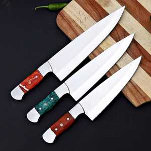 Couteau de chef de cuisine en acier carbone de haute qualité, lame pleine longueur, avec étui en cuir, OEM ODM, couteaux de cuisine ultra-affûtés, manche ergonomique - Product Image 5