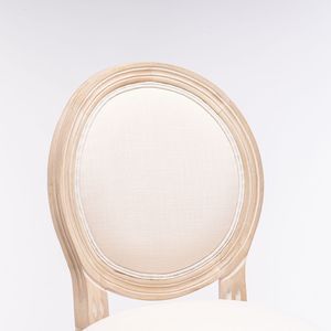Set di 2 Sgabelli da Bar in Stile Country Francese in Legno con Seduta Imbottita Beige - Product Image 6
