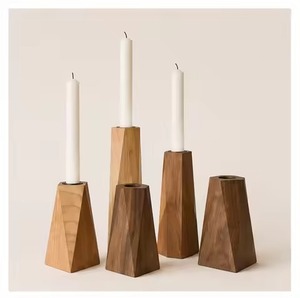 Porte-bougie en bois massif, décoration de table haut de gamme pour les fêtes et les événements - Product Image 3