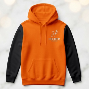 Sweat à capuche pour homme Hooper, couleur orange, manches régulières, en polaire polyester/coton, respirant, séchage rapide, streetwear d'hiver - Product Image 2