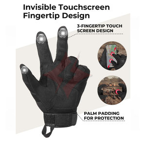 Guantes Tácticos para Hombre, Compatibles con Pantalla Táctil, Protección de Nudillos con Carcasa Dura, Acolchado Reforzado en la Palma, Diseño Transpirable Antideslizante - Product Image 3