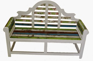 Banc rustique en teck recyclé massif, multicolore, vintage, pour jardin, terrasse, café, meubles de jardin, vente en gros - Product Image 3