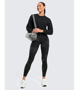 Leggings de sport sans couture pour femmes de haute qualité, taille élastique, séchage rapide, tissu respirant, longueur intégrale, toutes saisons, personnalisables - Product Image 3