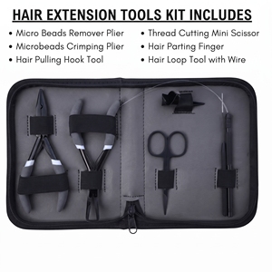 Juego Completo de Pinzas para Extensiones de Cabello con Microperlas, Gancho de Instalación, Enhebrador de Alambre, Pinza de Extracción y Tijeras de Precisión - Product Image 2