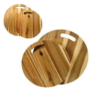 Grande planche à découper ronde en bois de caoutchouc, épaisse et solide, pour cuisine, fabrication OEM directe d'usine - Product Image 3