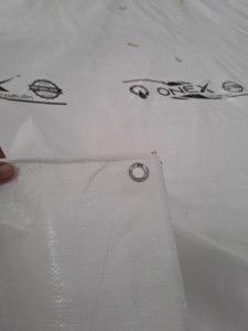 Bâche blanche imperméable, style uni, poids moyen, pour usage extérieur, avec œillets - Product Image 3