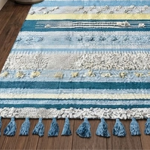 Alfombra Dhurry de Algodón Premium |   Alfombra Plana de Microfibra Gruesa con Base Antideslizante para Sala de Estar y Pasillo - Product Image 5