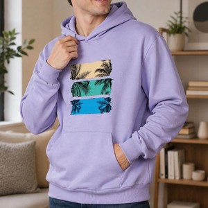 Sweat-shirt à capuche pour homme, design personnalisé, couleur violette, coupe classique, molleton décontracté, impression de logo sur le devant, unisexe, streetwear d'hiver - Product Image 6