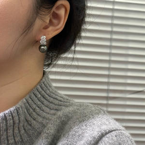 S925 <b>Silver</b> Minimalist Temperament 10-11MM Freshwater <b>Pearl</b> <b>Earrings</b> for Women Strong Light Versatile Natural Beauty - Product Image 4