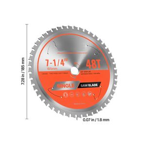 Lama per Sega Circolare da 7 1/4 Pollici con 48 Denti Affilati in Lega, Attacco da 5/8 Pollici per Taglio di Metalli di Precisione, Diametro 184mm, Lunghezza 6mm - Product Image 5