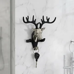 Black Creative Antler Zinc Metal Multifunctional Wall Mount Home Decoration Hook for Key and <b>Towel</b> Organizer - Product Image 2